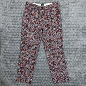 Vtg JCrew Oarsman Pants Men Tag 32x32/Fits 32x30 Pattern Red Blue Straight